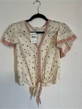 Nordstrom Floral Tie-Front Women's Top